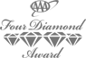 The image displays the AAA Four Diamond Award logo, featuring script text and four diamond shapes in a decorative arrangement.